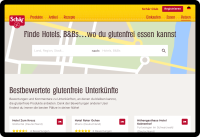 Tablet-Design der Schär Suche für Hotels mit glutenfreien Angeboten