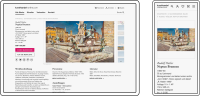 Desktop- und mobile Anzeige der Kunsthandel Seite